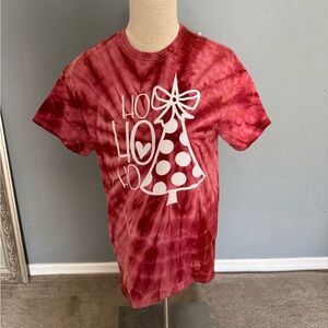 Colortone Red Tie Dye Christmas T-Shirt